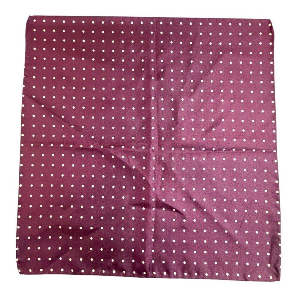 Vintage 100% Silk Burgundy Polka Dot Handkerchief Pretty Woman Julia Roberts